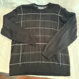 oscar de la renta plaid crew cotton sweater size XL